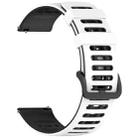 For Garmin Watch 22mm Hollow Three Rows Hole Two Color Silicone Watch Band(White+Black) - 2