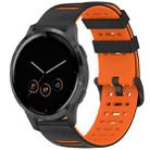 For Garmin Watch 22mm Hollow Three Rows Hole Two Color Silicone Watch Band(Black+Orange) - 1