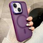 For iPhone 15 Heat Dissipation MagSafe Shockproof Phone Case(Purple) - 1