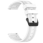 For COROS Watch 22mm Vertical Pattern Black Buckle Silicone Watch Band(White) - 3