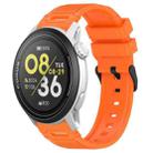 For COROS Watch 22mm Vertical Pattern Black Buckle Silicone Watch Band(Orange) - 1