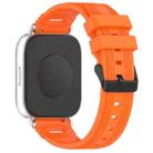 For COROS Watch 22mm Vertical Pattern Black Buckle Silicone Watch Band(Orange) - 2
