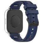 For COROS Watch 22mm Vertical Pattern Black Buckle Silicone Watch Band(Navy Blue) - 2