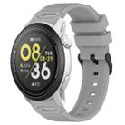 For COROS Watch 22mm Vertical Pattern Black Buckle Silicone Watch Band(Gray) - 1