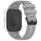 For COROS Watch 22mm Vertical Pattern Black Buckle Silicone Watch Band(Gray) - 2