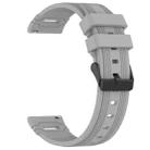 For COROS Watch 22mm Vertical Pattern Black Buckle Silicone Watch Band(Gray) - 3