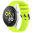 For COROS Watch 22mm Vertical Pattern Black Buckle Silicone Watch Band(Lime) - 1