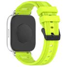 For COROS Watch 22mm Vertical Pattern Black Buckle Silicone Watch Band(Lime) - 2