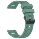 For COROS Watch 22mm Vertical Pattern Black Buckle Silicone Watch Band(Dual Color+Olive Green) - 3