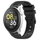 For COROS Watch 22mm Vertical Pattern Black Buckle Silicone Watch Band(Dual Color+Black) - 1