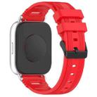 For COROS Watch 22mm Vertical Pattern Black Buckle Silicone Watch Band(Dual Color+Red) - 2