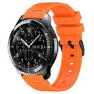 For Samsung Galaxy Watch 22mm Vertical Pattern Black Buckle Silicone Watch Band(Orange) - 1