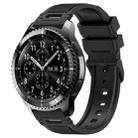 For Samsung Galaxy Watch 22mm Vertical Pattern Black Buckle Silicone Watch Band(Black) - 1