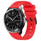 For Samsung Galaxy Watch 22mm Vertical Pattern Black Buckle Silicone Watch Band(Red) - 1