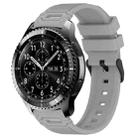 For Samsung Galaxy Watch 22mm Vertical Pattern Black Buckle Silicone Watch Band(Gray) - 1