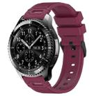 For Samsung Galaxy Watch 22mm Vertical Pattern Black Buckle Silicone Watch Band(Wine Red) - 1