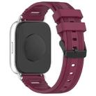 For Samsung Galaxy Watch 22mm Vertical Pattern Black Buckle Silicone Watch Band(Wine Red) - 2