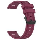 For Samsung Galaxy Watch 22mm Vertical Pattern Black Buckle Silicone Watch Band(Wine Red) - 3