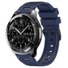 For Samsung Galaxy Watch 22mm Vertical Pattern Black Buckle Silicone Watch Band(Dual Color+Navy Blue) - 1