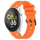 For COROS Watch 22mm Dotted Black Buckle Silicone Watch Band(Orange) - 1