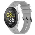 For COROS Watch 22mm Dotted Black Buckle Silicone Watch Band(Gray) - 1