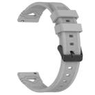 For COROS Watch 22mm Dotted Black Buckle Silicone Watch Band(Gray) - 3