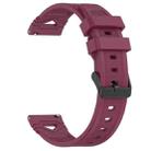 For COROS Watch 22mm Dotted Black Buckle Silicone Watch Band(Wine Red) - 3