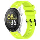 For COROS Watch 22mm Dotted Black Buckle Silicone Watch Band(Lime) - 1