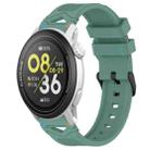 For COROS Watch 22mm Dotted Black Buckle Silicone Watch Band(Dual Color+Olive Green) - 1