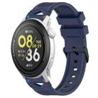 For COROS Watch 22mm Dotted Black Buckle Silicone Watch Band(Dual Color+Navy Blue) - 1