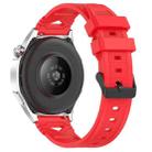 For COROS Watch 22mm Dotted Black Buckle Silicone Watch Band(Dual Color+Red) - 2