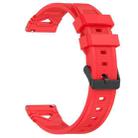 For COROS Watch 22mm Dotted Black Buckle Silicone Watch Band(Dual Color+Red) - 3