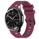 For Samsung Galaxy Watch 22mm Dotted Black Buckle Silicone Watch Band(Wine Red) - 1