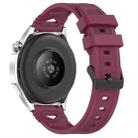 For Samsung Galaxy Watch 22mm Dotted Black Buckle Silicone Watch Band(Wine Red) - 2