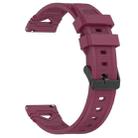 For Samsung Galaxy Watch 22mm Dotted Black Buckle Silicone Watch Band(Wine Red) - 3