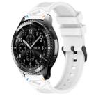 For Samsung Galaxy Watch 22mm Dotted Black Buckle Silicone Watch Band(Dual Color+White) - 1