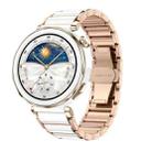 For Huawei Watch GT 5 41mm / GT 5 Pro 42mm Butterfly Buckle Ceramic White Metal Watch Band(White+Rose Gold) - 1