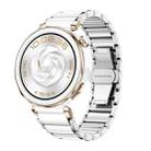 For Huawei Watch GT 5 41mm / GT 5 Pro 42mm Butterfly Buckle Ceramic White Metal Watch Band(White+Silver) - 1