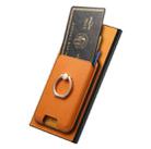 For Samsung Galaxy S25 Ultra 5G Retro Cross Leather Ring Vertical Insert Card Bag MagSafe Phone Case(Yellow) - 3
