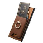 For Samsung Galaxy S25 Ultra 5G Retro Cross Leather Ring Vertical Insert Card Bag MagSafe Phone Case(Brown) - 3