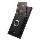 For Samsung Galaxy S25 Ultra 5G Retro Cross Leather Ring Vertical Insert Card Bag MagSafe Phone Case(Black) - 3