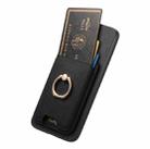 For Samsung Galaxy S24 FE 5G Retro Cross Leather Ring Vertical Insert Card Bag MagSafe Phone Case(Black) - 3