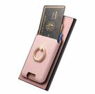 For Samsung Galaxy S24 Ultra 5G Retro Cross Leather Ring Vertical Insert Card Bag MagSafe Phone Case(Pink) - 3