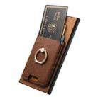 For Samsung Galaxy S24 Ultra 5G Retro Cross Leather Ring Vertical Insert Card Bag MagSafe Phone Case(Brown) - 3