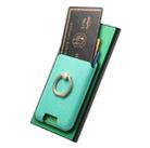 For Samsung Galaxy S23 Ultra 5G Retro Cross Leather Ring Vertical Insert Card Bag MagSafe Phone Case(Green) - 3