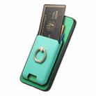 For Samsung Galaxy S23+ 5G Retro Cross Leather Ring Vertical Insert Card Bag MagSafe Phone Case(Green) - 3