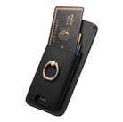 For Samsung Galaxy S23+ 5G Retro Cross Leather Ring Vertical Insert Card Bag MagSafe Phone Case(Black) - 3