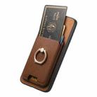 For Samsung Galaxy M54 / F54 5G Retro Cross Leather Ring Vertical Insert Card Bag MagSafe Phone Case(Brown) - 3