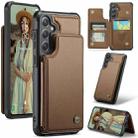 For Samsung Galaxy S25+ 5G CaseMe C22 Card Slots Holder RFID Anti-theft Phone Case(Brown) - 1