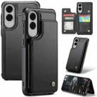 For Samsung Galaxy S25 Edge 5G CaseMe C22 Card Slots Holder RFID Anti-theft Phone Case(Black) - 1